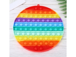 Juguete sensorial de burbujas para dedos, cuadrado y redondo, arcoíris, grande, 20 cm, regalo para niños, MDUG