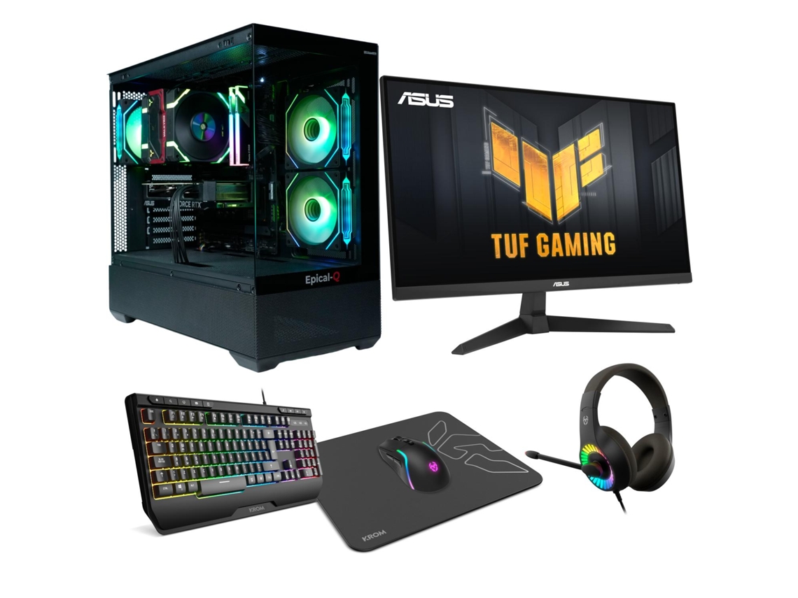 Combo Gaming Epical Q Pack Gaming Vplus113 AMD Ryzen 7 5700x, 32 GB, 1 TB NVME, RTX 5060ti, 16 GB, Windows 11 Pro, 27 pulgadas, 180 Hz