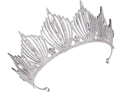 1 Pieza De Corona Barroca, Elegante Accesorio Para Fiestas Con Base Plateada.