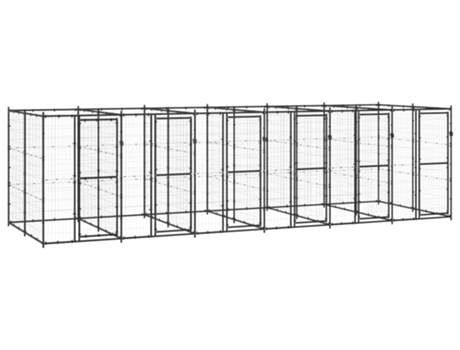 vidaXL Perrera de exterior de acero 14,52 m²