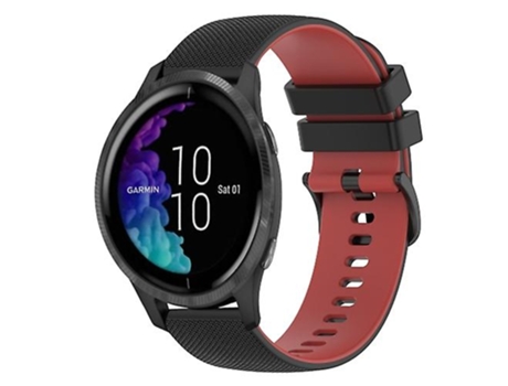 Correa Smartwatch Para Garmin Venu 20Mm Negro-Rojo VENISYMLIS