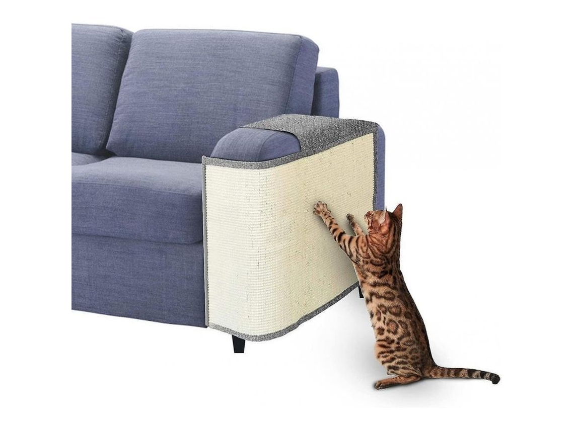 Protector de Sofá para Gatos Con Sisal Natural, Alfombrilla de Rasqueo para Muebles, Deterrente de Arañazos para Sillón Y Sofa M