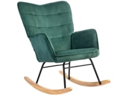 Mecedora de madera de haya con asiento tapizado, robusta, capacidad de 120 kg.