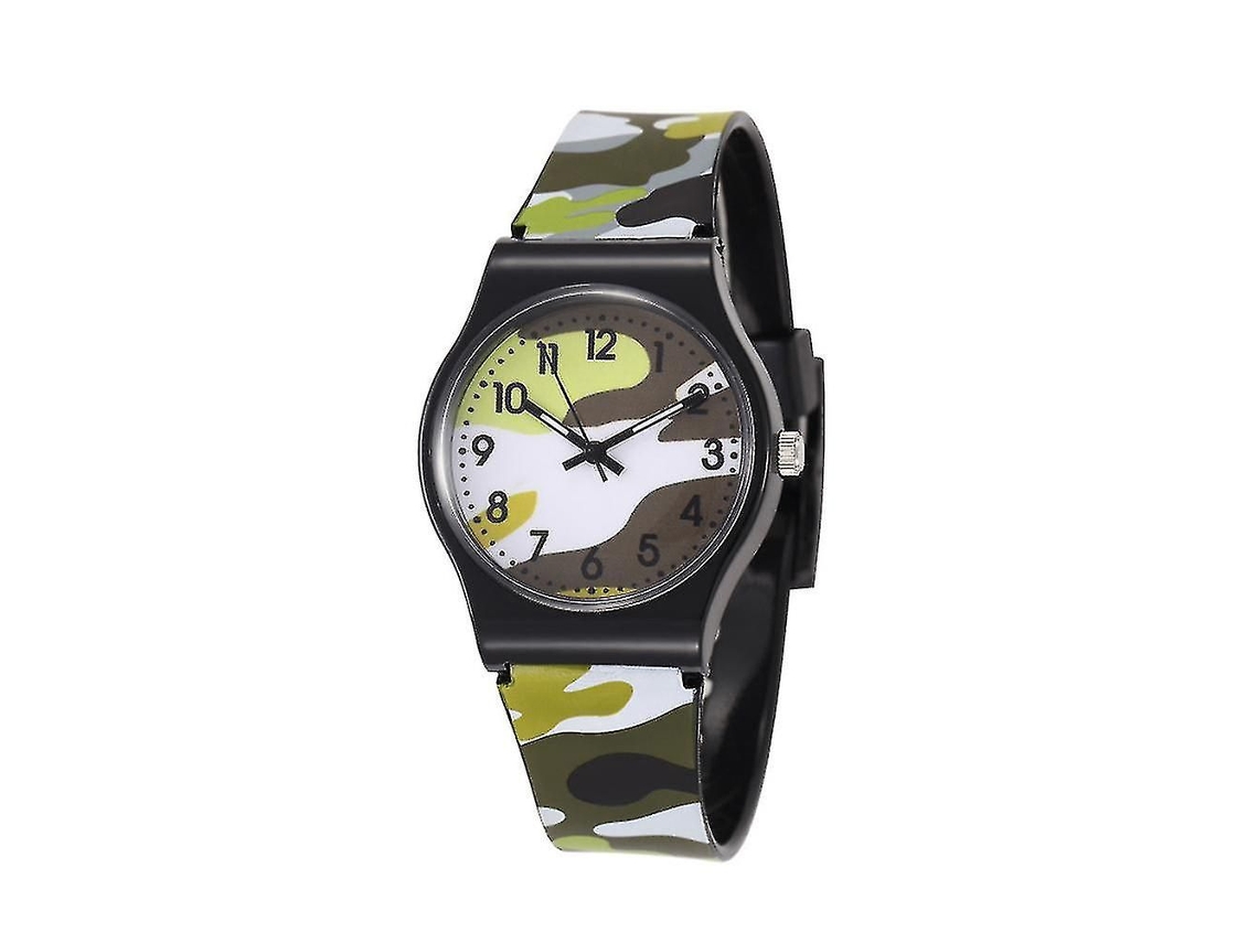 Reloj infantil ajustable Q 38 GOKOCO, moderno y atractivo, con estampado de camuflaje.