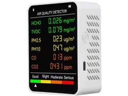 Monitor Aire 6 En 1 Pm2.5 Co2 Tvoc Detector Calidad Lcd