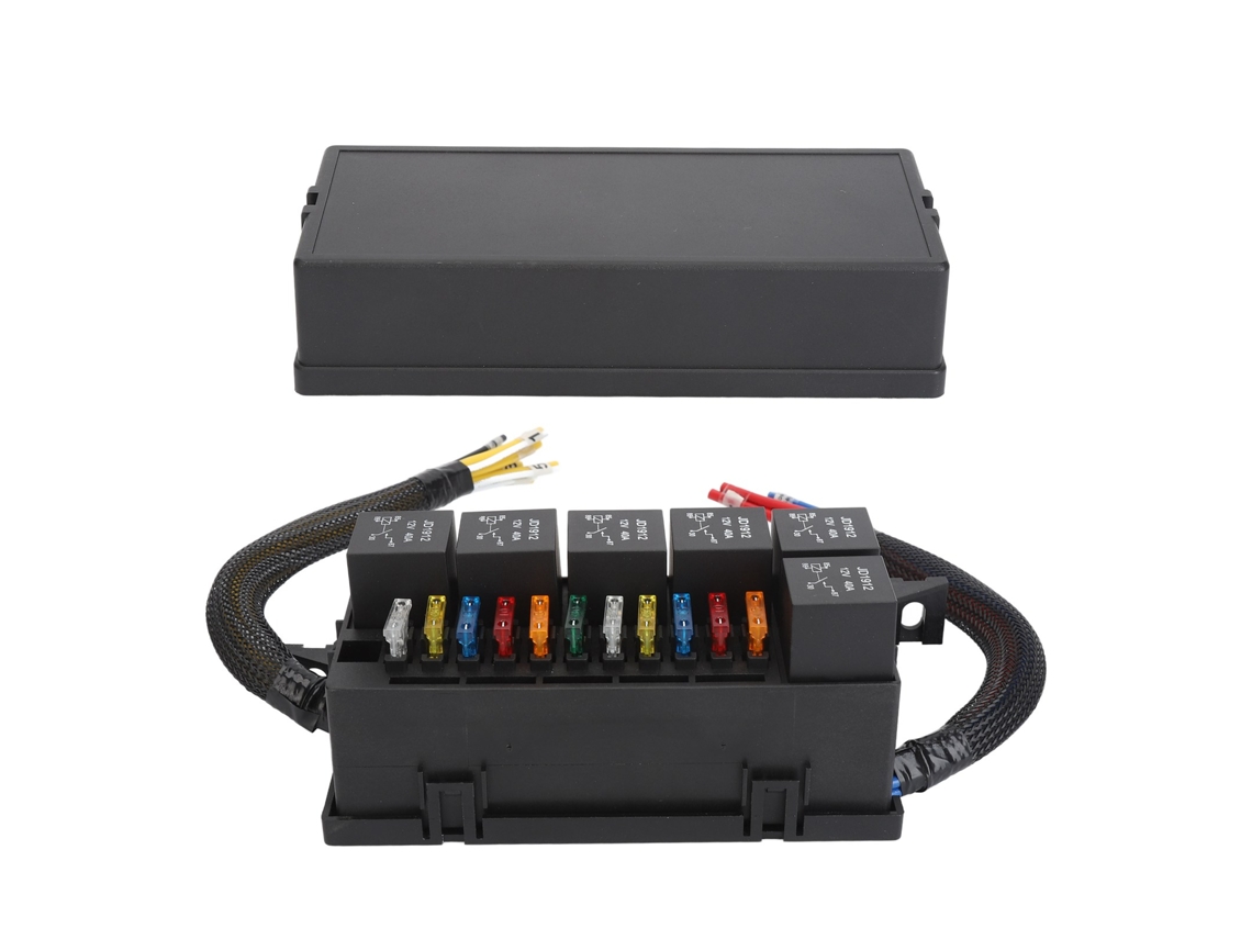 Caja De Relés De 12 V Con Fusible, 6 Relés, 11 Fusibles, Atc Ato, Resistente Al Agua Para Coche, Yate, Barco Lh40