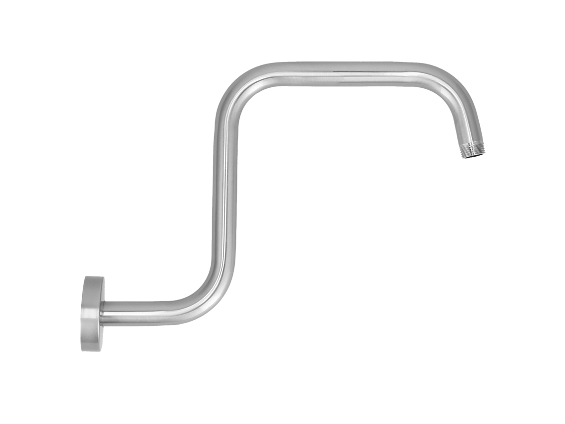 Brazo de ducha en forma de S de 13 pulgadas, soporte de extensión para ducha de estilo americano, accesorios de baño de acero inoxidable cepillado.