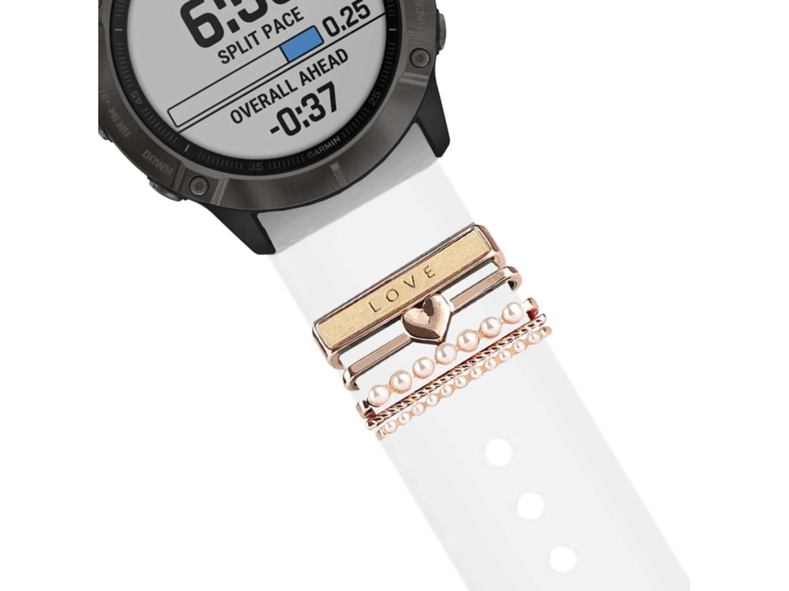 Correa Garmin Fenix 5X Plus Pulsera con Adorno Love Blanco