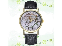 Reloj De Pulsera Unisex Para Parejas En Piel Sintética Con Diseño Sencillo Y Movimiento De Cuarzo Negro.