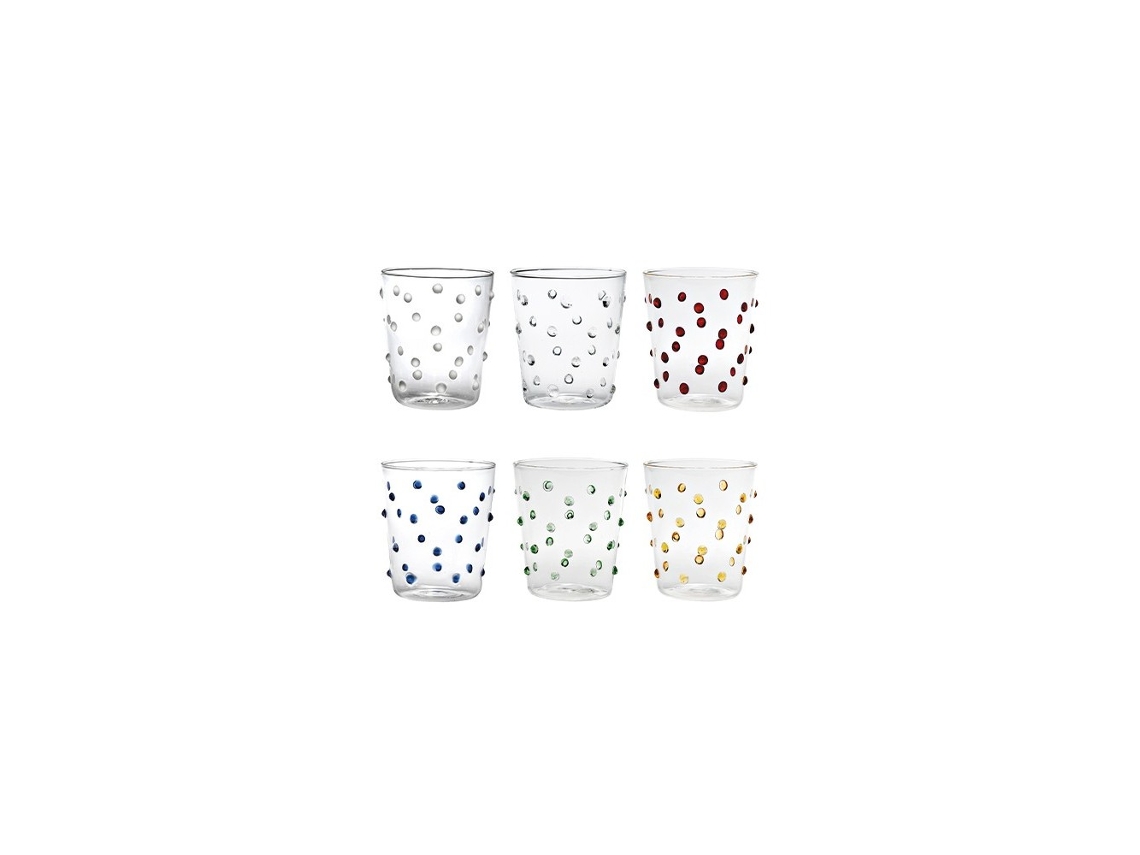 Vaso Zafferano Para Fiestas De 45 Cl, Multicolor, 6 Piezas En Vidrio
