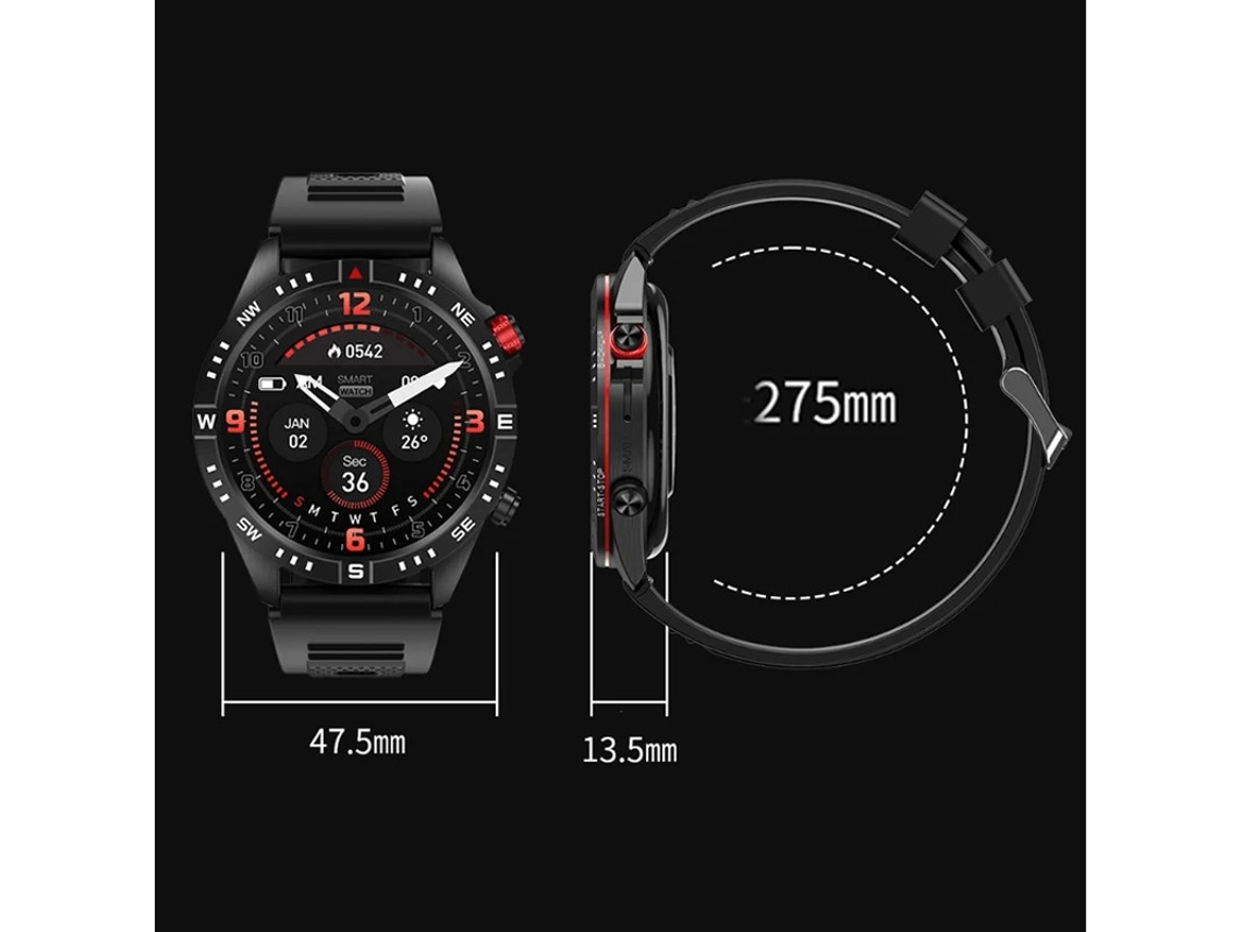 Reloj inteligente con llamadas Bluetooth y múltiples notificaciones de información deportiva Negro Yizhood