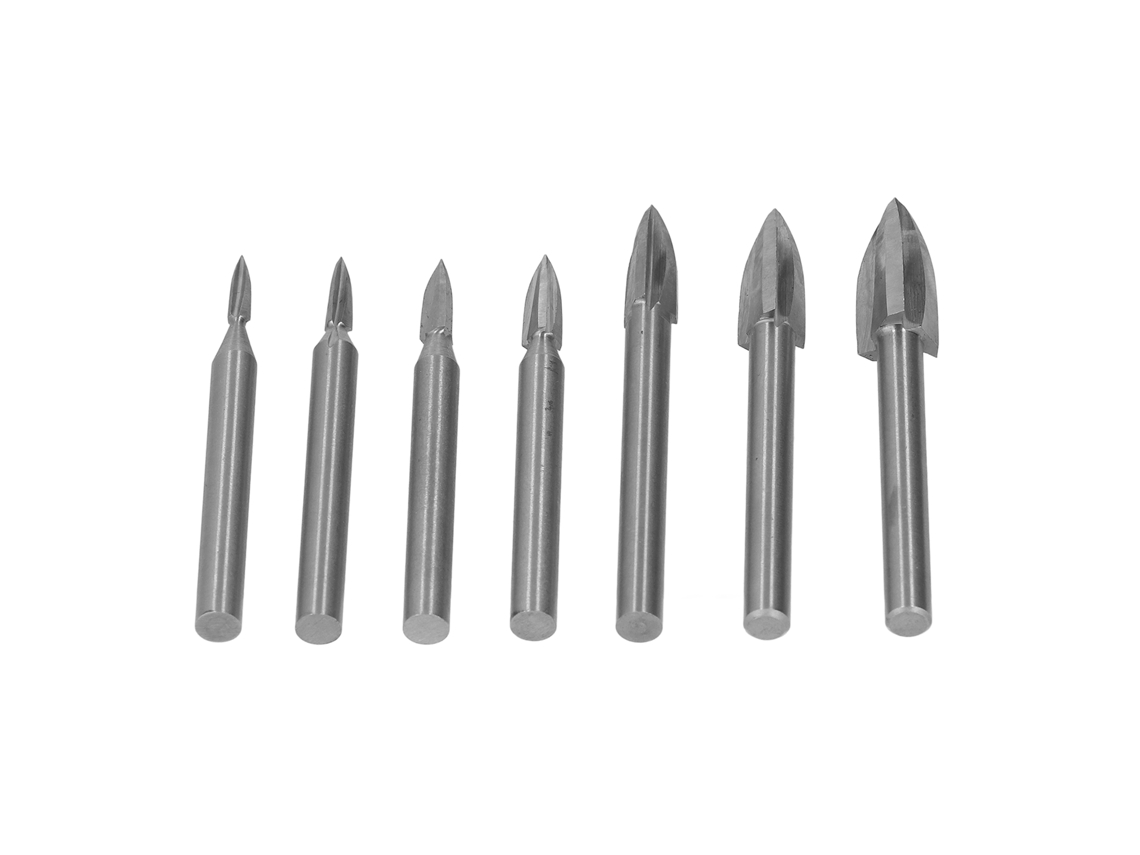 Broca De Grabado De 7 Piezas Con Mango De 6 Mm, Herramienta De Grabado De Acero De Alta Velocidad Para Trabajos En Madera.