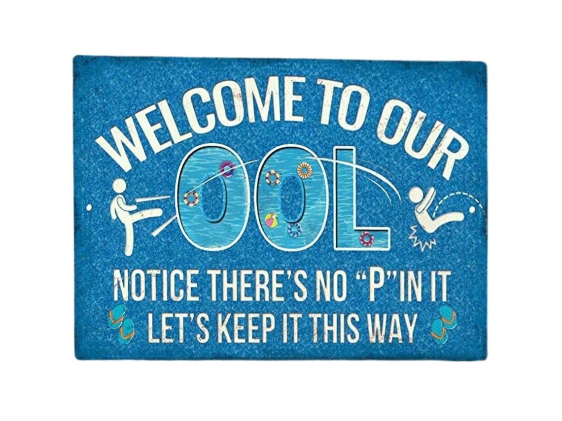 Placa metálica decorativa, estilo B, horizontal, para reglas de piscina