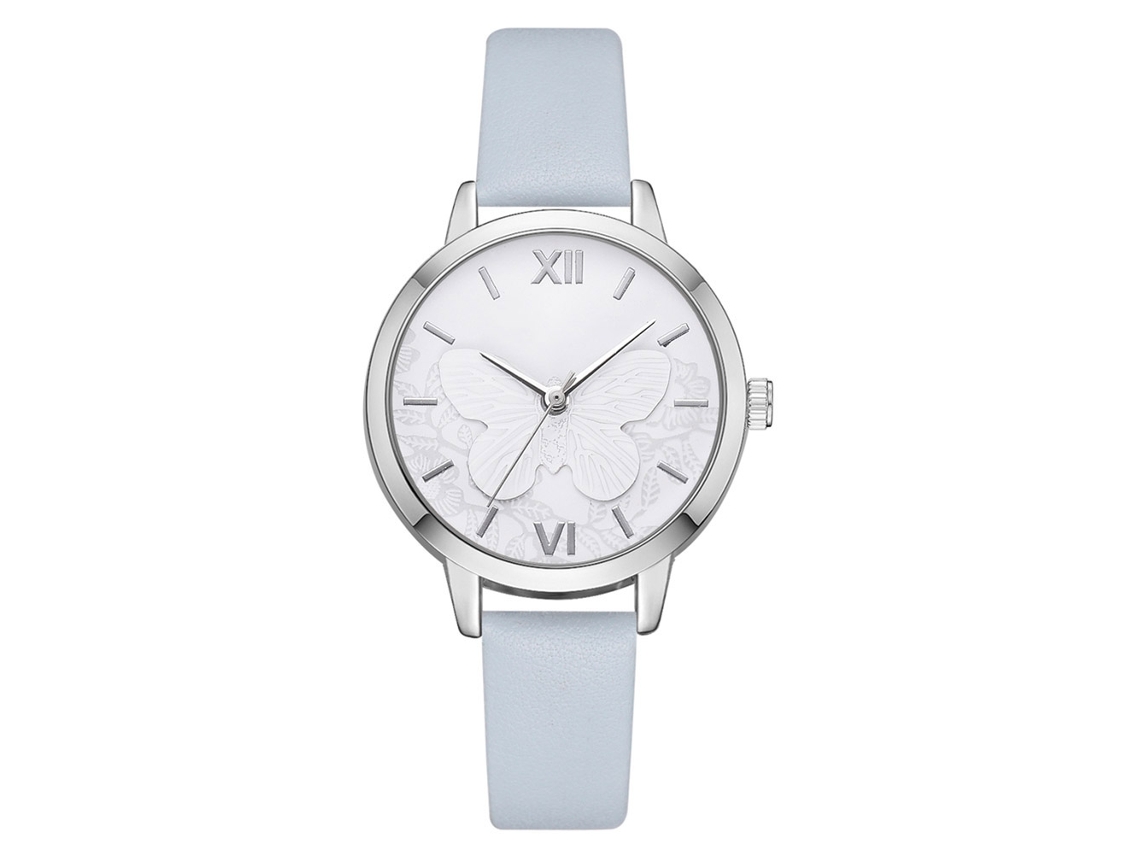 Reloj De Pulsera Casual De Moda Para Mujer Lvpai Con Correa De Piel Sintética Azul Cielo.