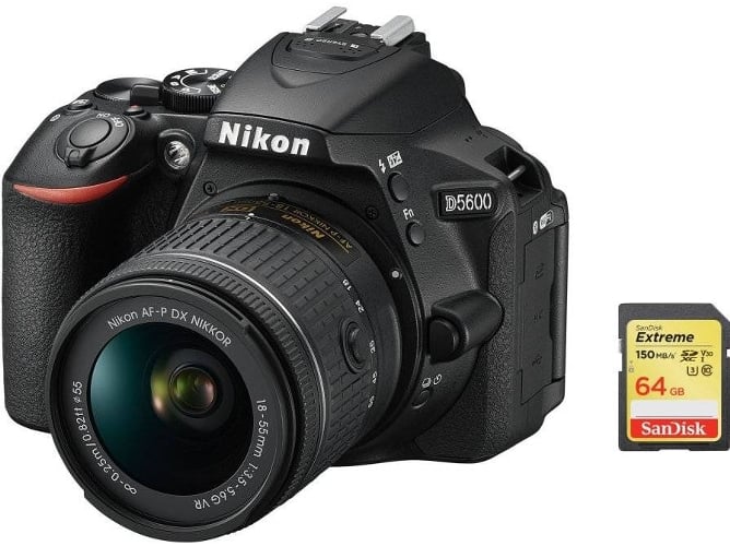 Kit Cámara Réflex NIKON D5600 AF-P 18-55MM F3.5-5.6G VR + SD 64GB