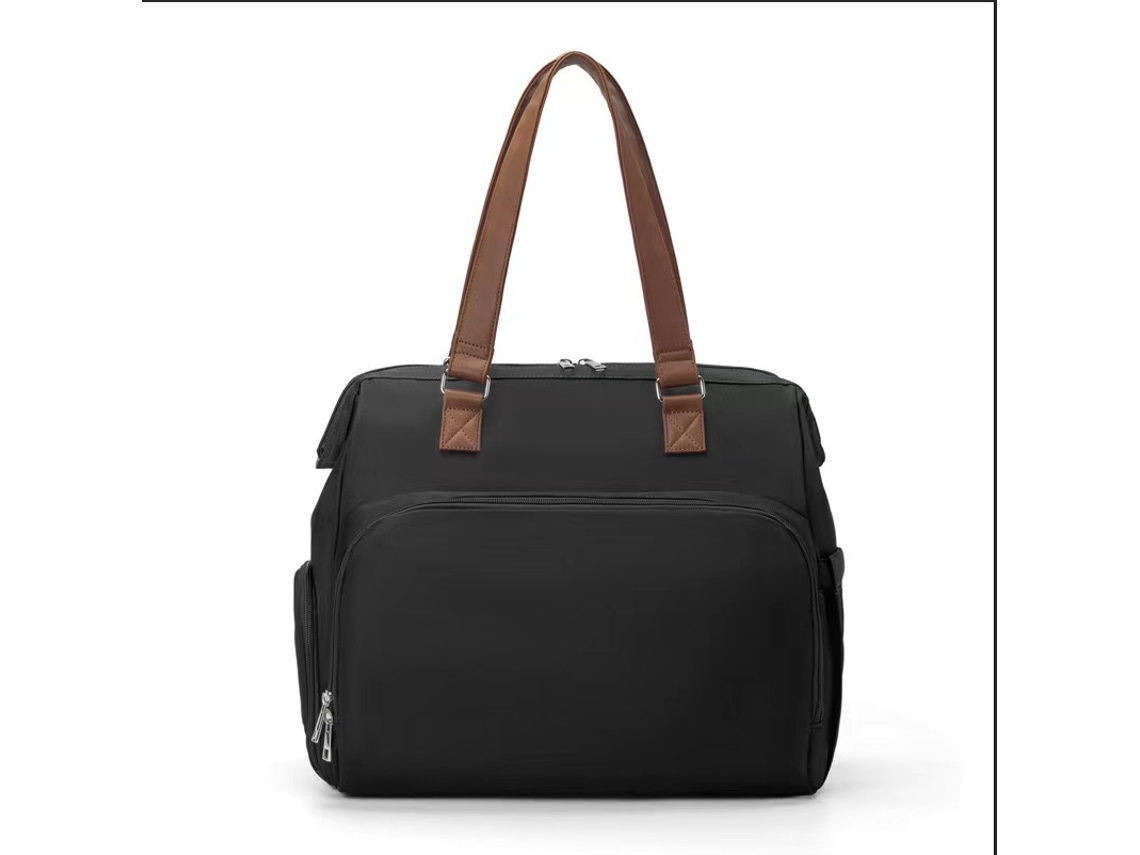 Bolso bandolera impermeable y ligero para maternidad/bebé, ideal para salidas y durante el embarazo. Negro, sin logotipo de Yunzii.