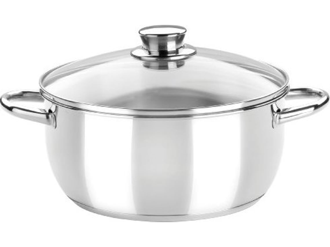 Cacerola MONIX Optima 20Cm 2,5L Inox C/Tap.Cristal