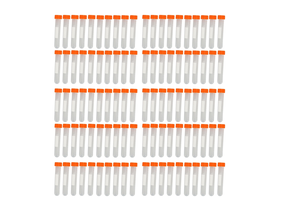 100 Tubos De Centrifugación De 10ml Con Tapa Escala Clara Precisa Tubos De Prueba Centrífuga Espiral Para Experimentos Científicos
