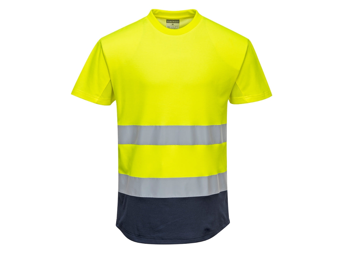 Camiseta Bicolor De Malla Alta Visibilidad Para Un Confort Óptimo Amarillo Marino / Xxl