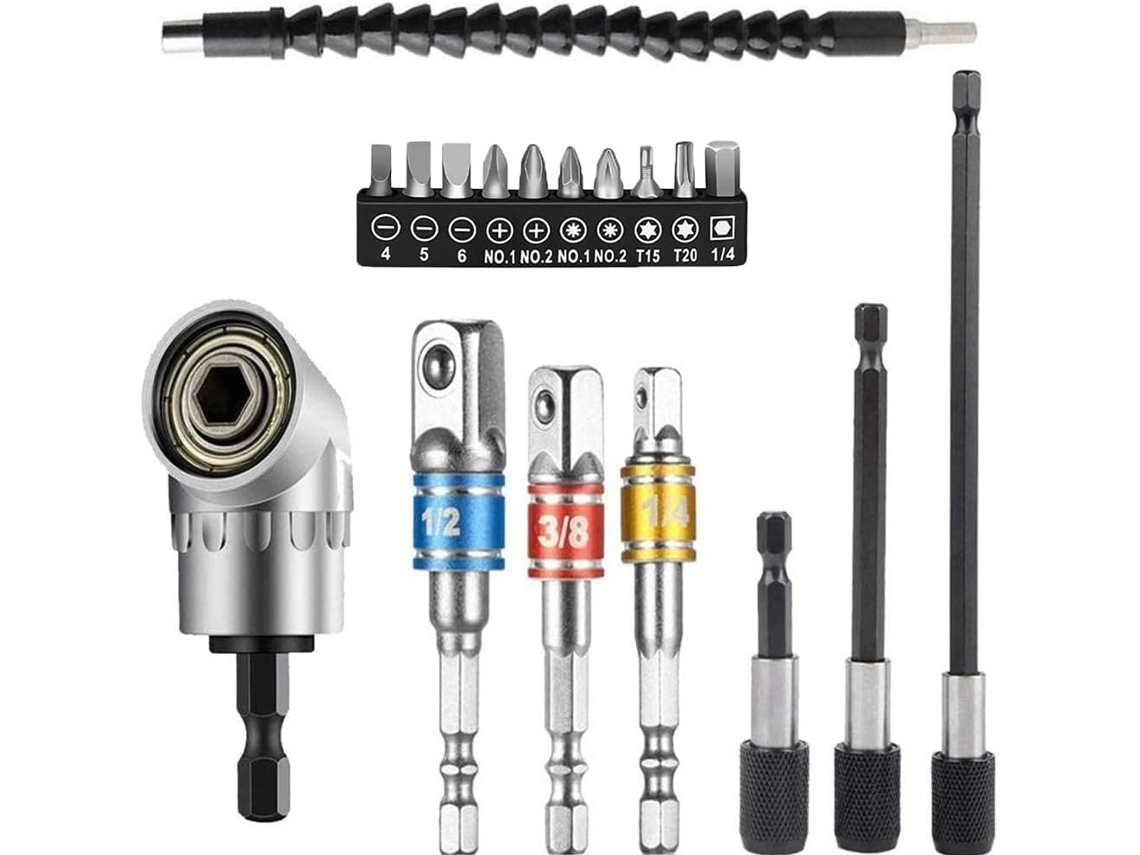 Kit De Extensiones Flexibles Para Brocas, 3 Piezas, Adaptadores Universales Para Vasos De 1/4 De Pulgada, 3/8 De Pulgada Y 1/2 Pulgada. Siurn