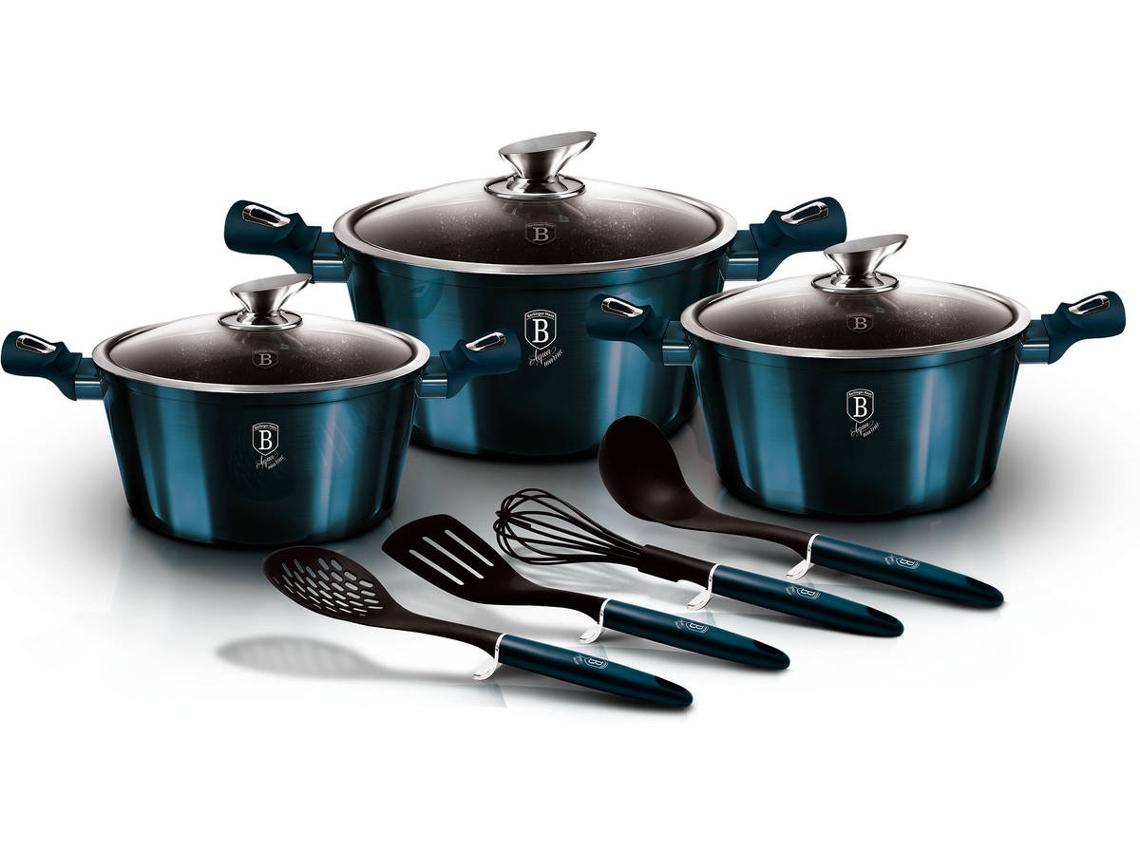Batería de Cocina BERLINGER HAUS Aquamarine Azul (10un)