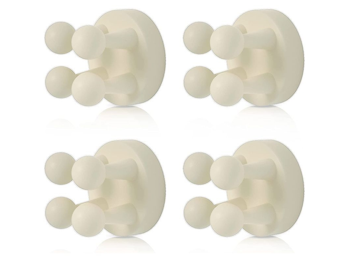 Soporte De Silicona Para Cepillos De Dientes, 4 Unidades, Con Gancho Multifuncional, Impermeable Y Autoadhesivo.