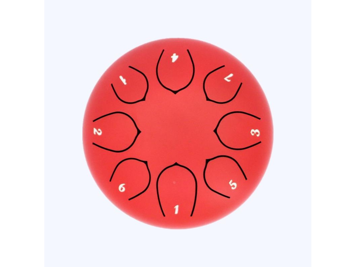 Pandereta De Acero De 6 Pulgadas Y 8 Tonos Instrumento De Percusión Adecuado Para Principiantes (Rojo) CUICH