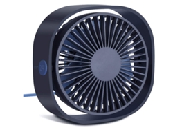 Mini ventilador Yizhood, 3 velocidades, potente viento, rotación de 360°, silencioso, USB, circulador de aire con almohadilla antideslizante (azul)