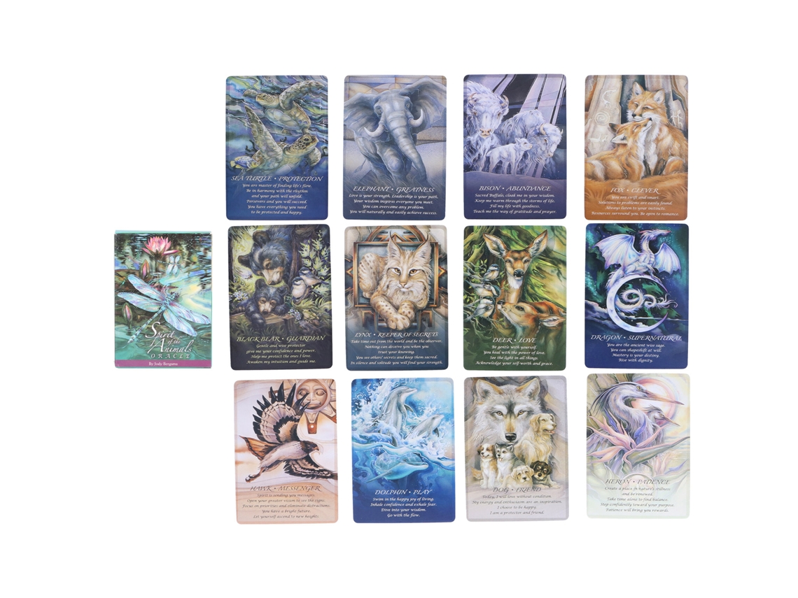 Baraja De Tarot Espíritus Animales Oráculo: Cartas De Adivinación Y Predicción Del Futuro