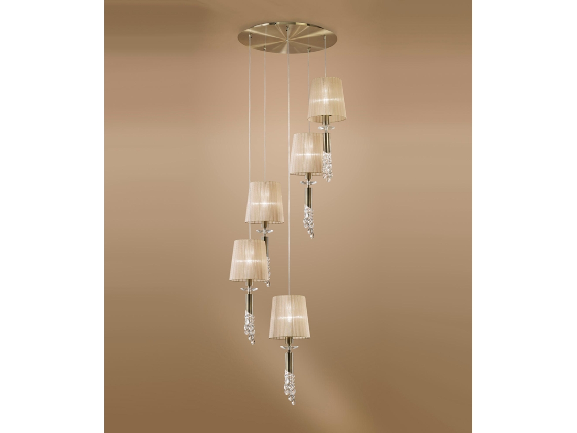 Colgante circular cuero TIFFANY 55 luces MANTRA ILUMINACIÓN