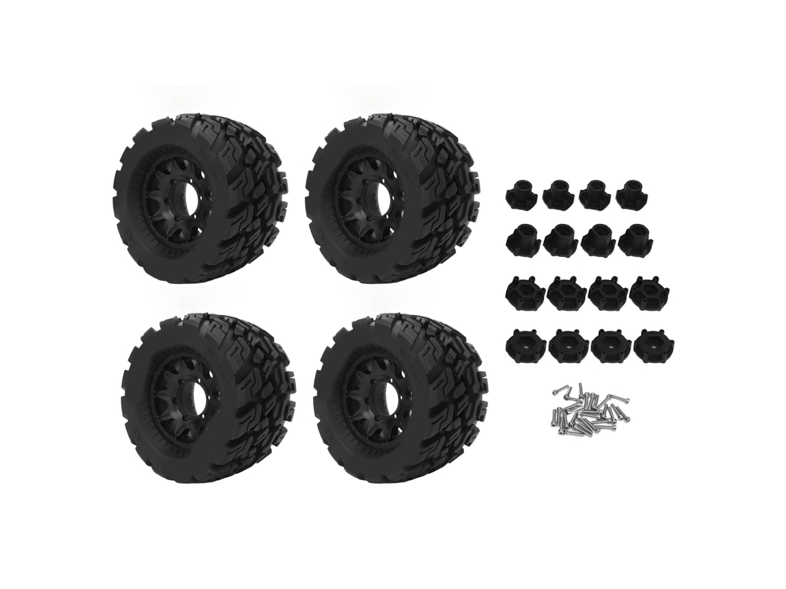 Neumáticos De Goma Para Coches Rc (4 Unidades), Mayor Resistencia Al Desgaste, Para Ruedas De Coches Rc A Escala 1/8 Y 1/10.