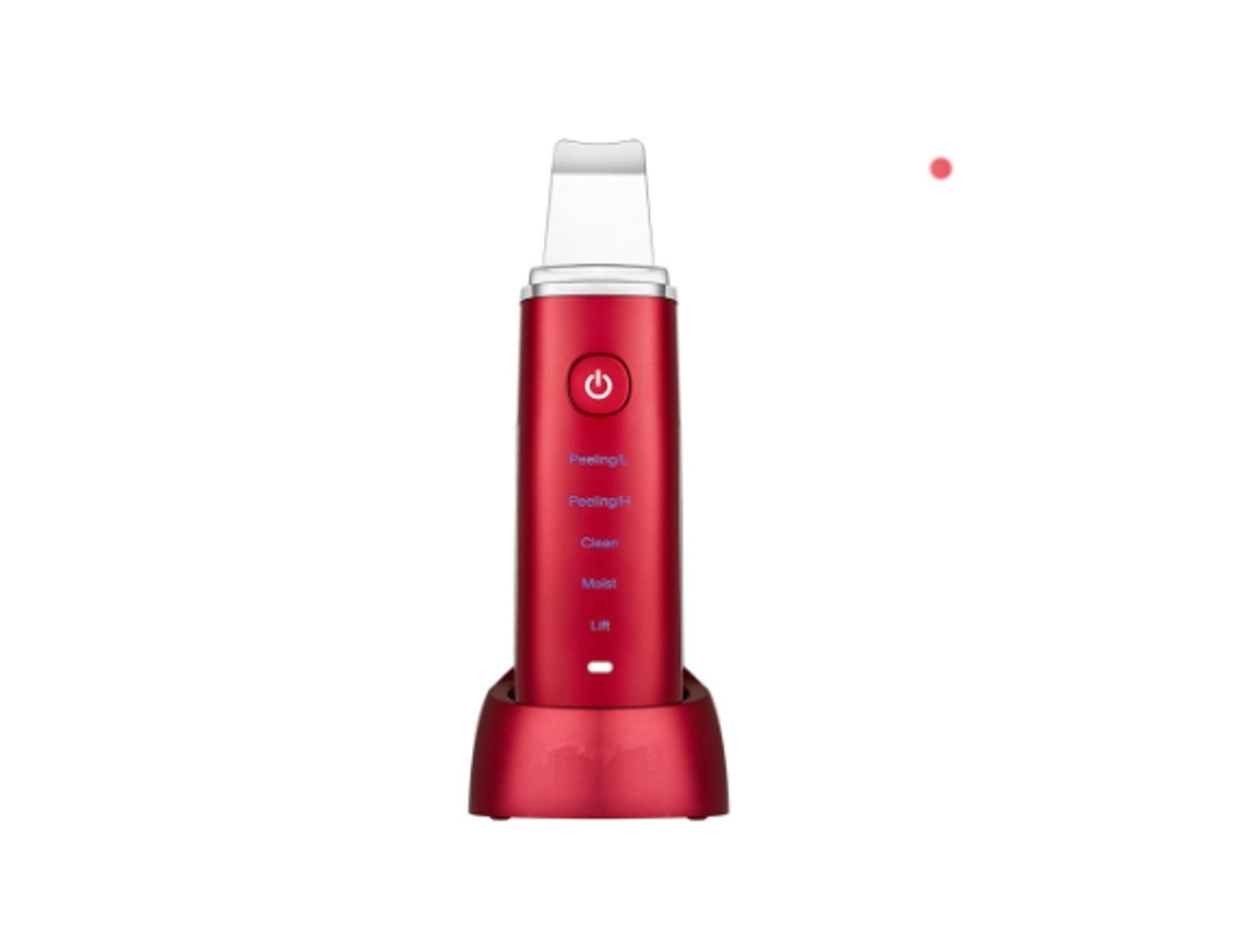 Masajeador facial, eliminador de puntos negros, extractor de puntos negros con 4 modos, IPX6, impermeable, recargable, inalámbrico, rojo Yemaesre