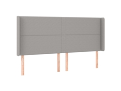 Cabecero con solapas, tela gris claro, MAISON EXCLUSIVE (183x16x118 cm)