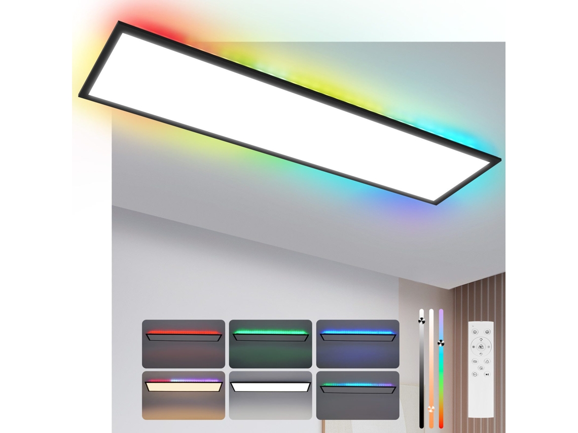 Zmh Lámpara De Techo Led Regulable 24W Para Sala De Estar Cambio De Color Rgb Cocina Fiesta