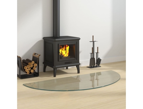 vidaXL Placa de vidrio para chimenea semicircular 1200x500 mm