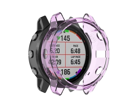 Garmin Fenix 6S/6S Pro Smart Watch Half Cover Funda protectora de TPU (púrpura transparente)