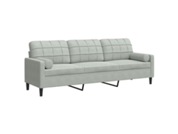 Maison Exclusive - Sofá De 3 Plazas Con Cojines Terciopelo Gris Claro 210 Cm