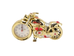 Reloj despertador infantil antiguo, con diseño de motocicleta, oro de 168 quilates.