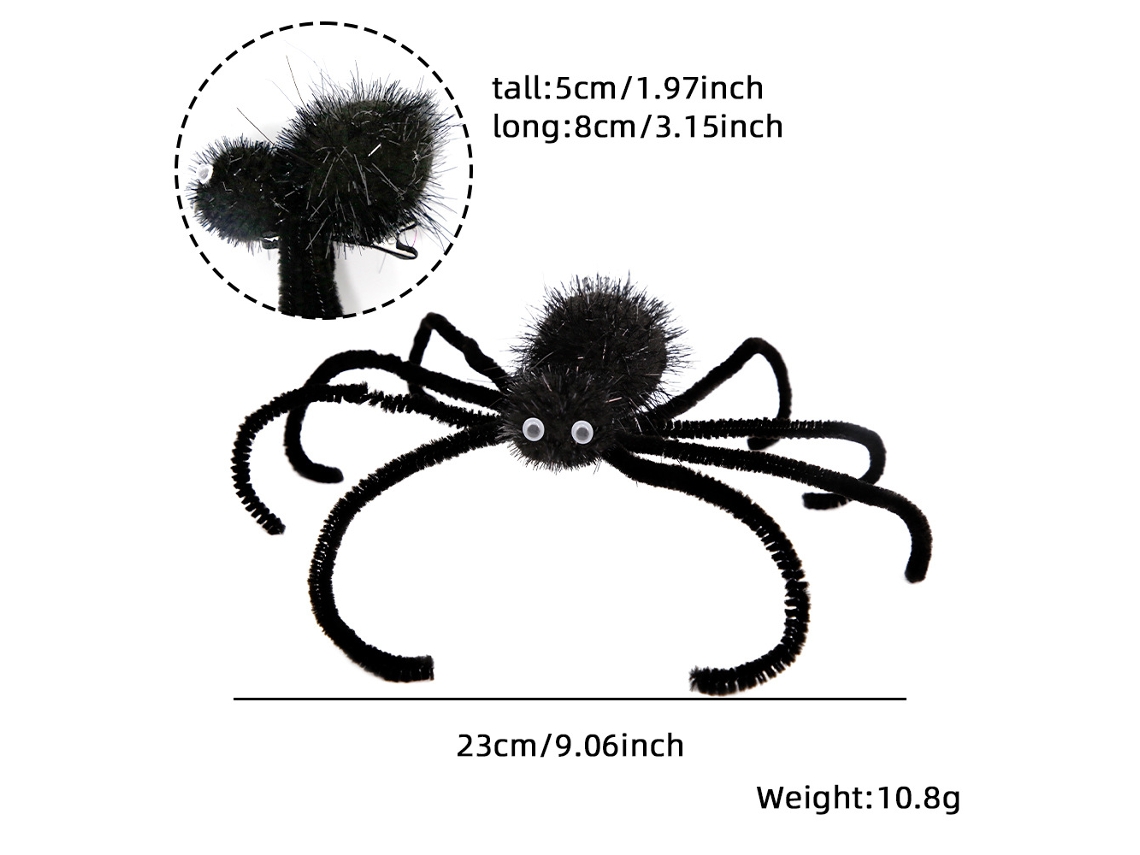 2 Peças Halloween Grampo De Cabelo De Aranha De CHRUI Preto