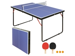Mesa de ping-pong plegable de 137 cm, portátil, con red y 2 palas VELTRIX