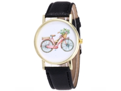 Reloj De Pareja De Cuero Pu Y Aleación Con Movimiento De Cuarzo Para Hombre Y Mujer Negro