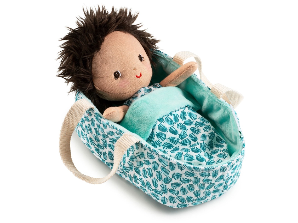 Muñeca Lilliputiens Ari con cuna - Muñeca suave para juegos de simulación