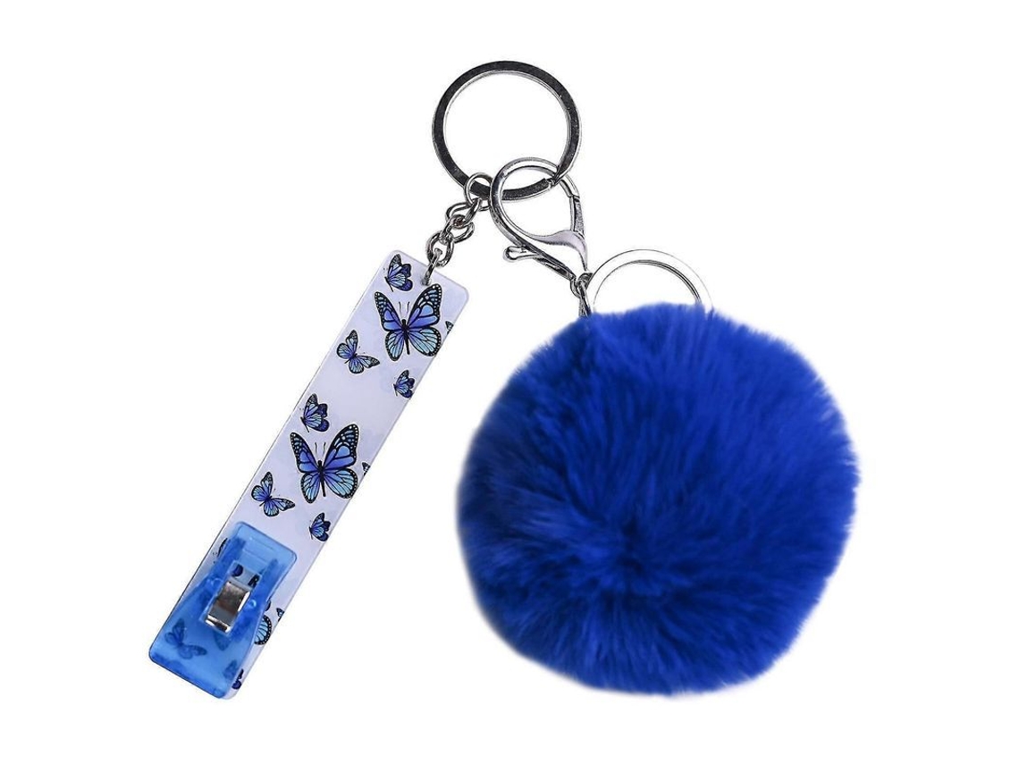 Llavero Con Tarjetero Y Sistema De Recuperación De Tarjetas Largas, Clip Sin Contacto, Azul Para Mujer.