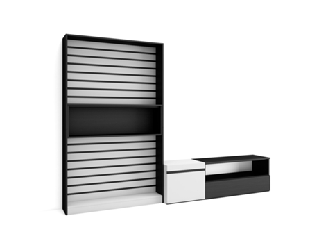 Muebles de Salón para TV 260x186x35cm Para TV hasta 65 Mueble Televisión Blanco y negro