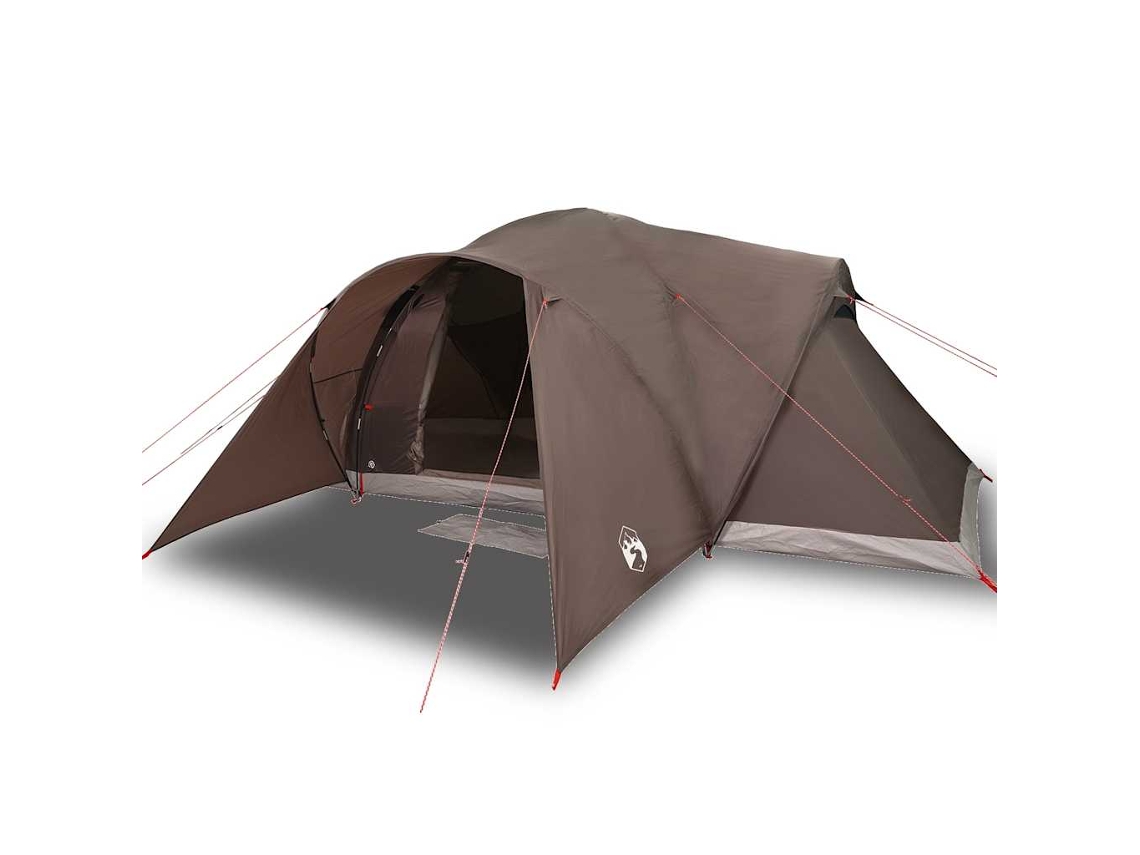 Tienda de campaña familiar iglú 6 personas VIDAXL impermeable marrón