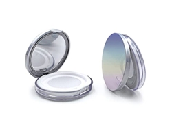 Envase Compacto De Plástico Reutilizable Para Polvos Con Borla De Terciopelo, Espejo Y Rejilla Elástica, 3 G