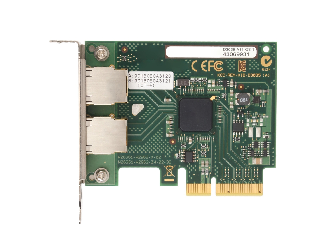 Adaptador De Rede Servidor Pcie 10/100/1000mbps Com 2 Portas Rj45 Wake On Lan Para Ethernet Gigabit