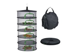 Relaxdays Rede De Secagem Dobrável, 6 Camadas Para Ervas, Frutas, Legumes, Secador De Peixe, Malha, Preta