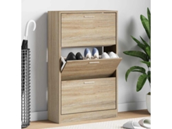 Mueble Zapatero | Armario Zapatero Madera Contrachapada Roble Sonoma 63x24x103 Cm