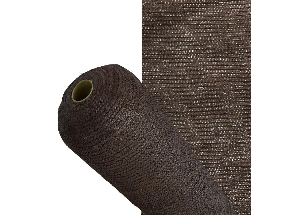 Malla Sombreo Rollo 2 X 50 Metros, Reduce Radiación, Protección Jardín Y Terraza, Regula Temperatura, Color Marrón